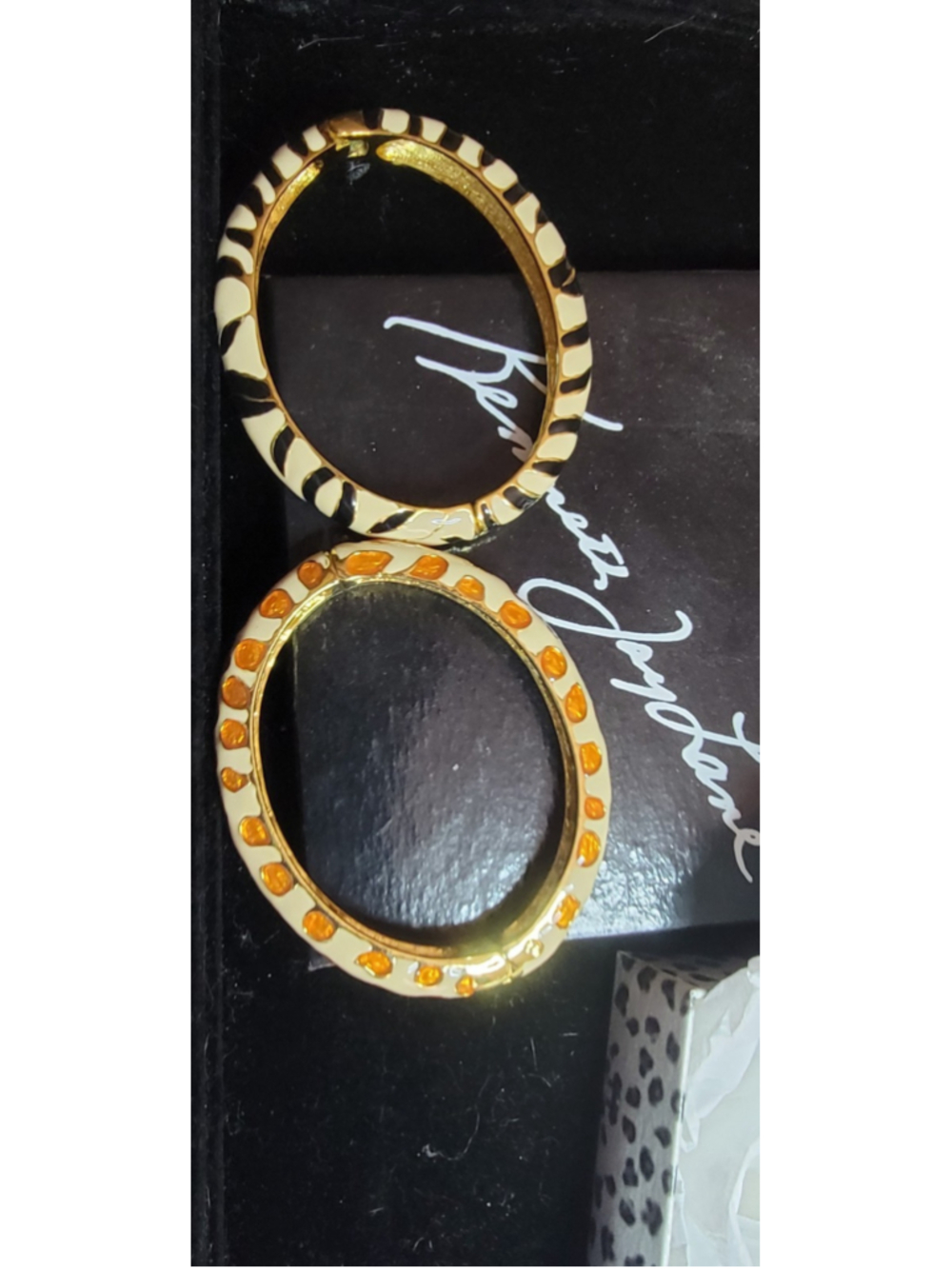 Kenneth Jay Lane Enamel Animal Print Hinged Bangle Bracelet Lot 2006